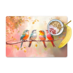 Vogels - Kleurrijk - Tak Placemat vinyl groot -zzzproduct_Kitchenyeah-website