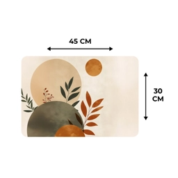Vormen - Rond - Bladeren - Beige Placemat vinyl groot -specs