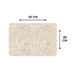 Zebra - Patroon - Beige Placemat vinyl groot 368 -specs