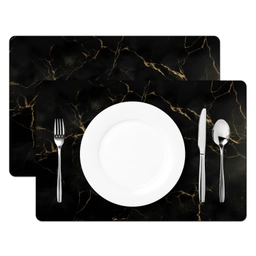 Zwart marmer - Gouden aders - Klassiek Placemat vinyl groot -zzsfeer2_Kitchenyeah-website