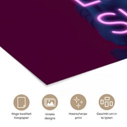 Buste - Neon - LED - Letters poster papier klein -closeup_NL