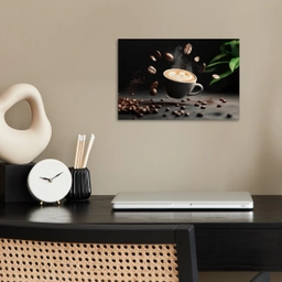 Cappuccino - Kop - Bonen - Bruin poster papier klein -sfeer1