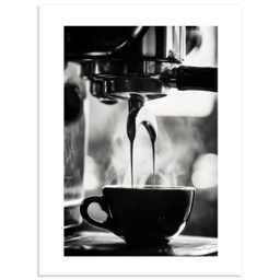 Coffee - Espresso - Koffiemachine - Kop poster papier klein -3d