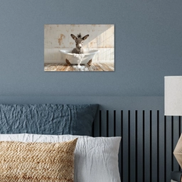Ezel - Dieren - Badkuip - Schuim poster papier klein -sfeer2