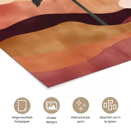 Heuvels - Palmbomen - Abstract poster papier klein -closeup_NL