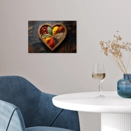 Houten - Hart - Kleurrijke - Specerijen poster papier klein -sfeer3