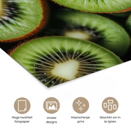 Kiwi - Fruit - Groen poster papier klein -closeup_NL