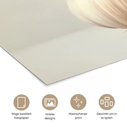 Knoflook - Natuurlijk - Beige poster papier klein -closeup_NL