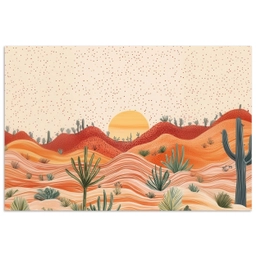 Landschap - Heuvels - Zonsondergang poster papier klein -3d
