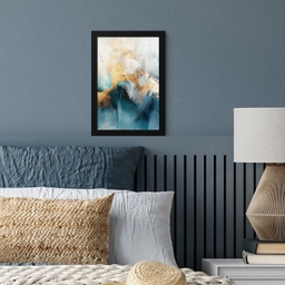 Abstract - Kunst - Gold - Blauw fotolijst zwart zonder passe partout klein -sfeer3