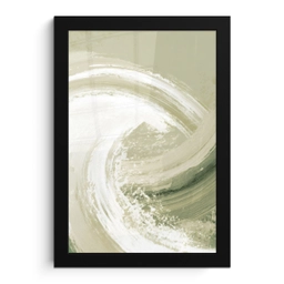 Abstract - Penseelstreken - Golven - Groen fotolijst zwart zonder passe partout klein -3d