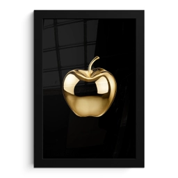 Appel - Goud - Chrome - Zwart fotolijst zwart zonder passe partout klein -3d
