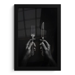 Bestek - Zwart - Wit fotolijst zwart zonder passe partout klein -3d