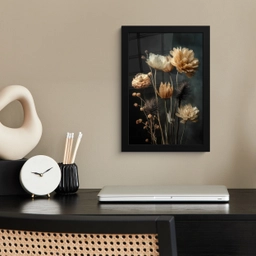 Boeket - Bloemen - Licht - Zwart fotolijst zwart zonder passe partout klein -sfeer1