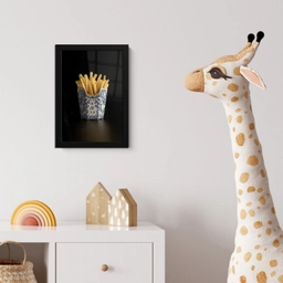 Friet - Porselein - Delfts blauw - Eten fotolijst zwart zonder passe partout klein -usfeer4_kinderkamer
