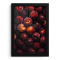 Fruit - Close up - Nectarines fotolijst zwart zonder passe partout klein -3d