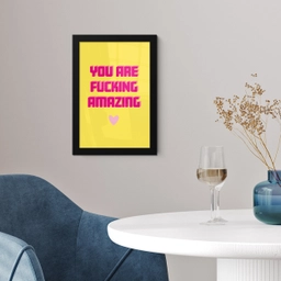 Geel - Valentijn - Tekst fotolijst zwart zonder passe partout klein -sfeer4