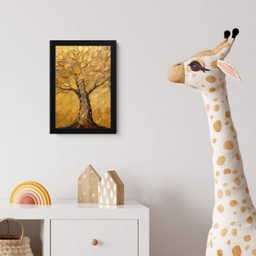 Goud - Boom - Abstract - Modern fotolijst zwart zonder passe partout klein -usfeer4_kinderkamer