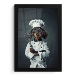 Hond - Garde - Kok fotolijst zwart zonder passe partout klein -3d