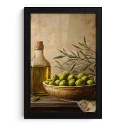 Olijven - Stilleven - Vintage fotolijst zwart zonder passe partout klein -3d