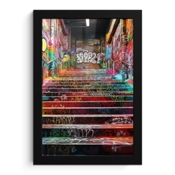 Trap - Graffiti - Kleuren - Kunst fotolijst zwart zonder passe partout klein -3d