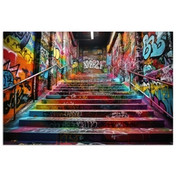 Trap - Graffiti - Kleuren - Kunst poster papier klein -3d