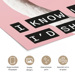 Zwaan - Vogel - Decoratie - Roze poster papier klein -closeup_NL