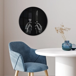 Bestek - Zwart - Wit Fotolijst rond zonder passe partout klein -sfeer2