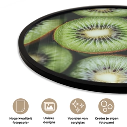 Kiwi - Fruit - Groen Fotolijst rond zonder passe partout klein -closeup_NL
