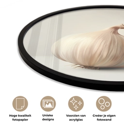 Knoflook - Natuurlijk - Beige Fotolijst rond zonder passe partout klein -closeup_NL
