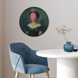 Kroon - Roze druipend verf - Portret Fotolijst rond zonder passe partout klein -sfeer2
