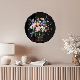 Pastel - Bloemen - Glazen - Vaas Fotolijst rond zonder passe partout klein -sfeer3