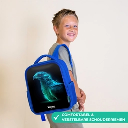 Digitale adelaar in profiel Kinderrugzak - Blauw middel -sfeer3_NL
