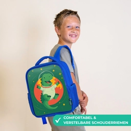 Dino - Groen - Planeet Kinderrugzak - Blauw middel -sfeer3_NL