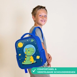 Dino - Ruimte - Planeten Kinderrugzak - Blauw middel -sfeer3_NL