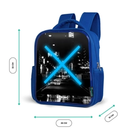 Felblauwe kruis in een nachtelijke scène Kinderrugzak - Blauw middel -productfoto_formaten