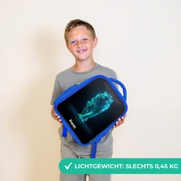 Gloeiende tijger in beweging Kinderrugzak - Blauw middel -sfeer1_NL