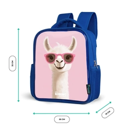 Lama - Wit - Zonnebril - Wimpers Kinderrugzak - Blauw middel -productfoto_formaten