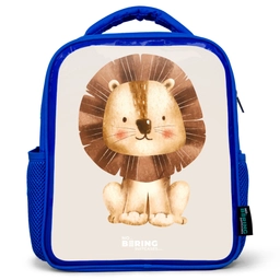 Leeuw illustratie met beige achtergrond Kinderrugzak - Blauw middel -3d