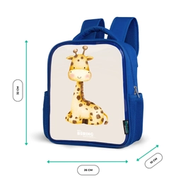 Liggende giraffe illustratie op beige achtergrond Kinderrugzak - Blauw middel -productfoto_formaten