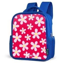 Madeliefjesmania hotpink Kinderrugzak - Blauw middel -schuin