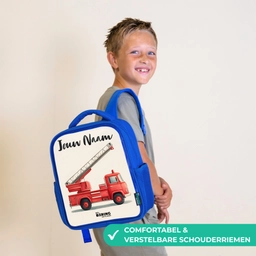 Brandweerwagen - Getekend - Rood Kinderrugzak - Blauw middel -sfeer3_NL
