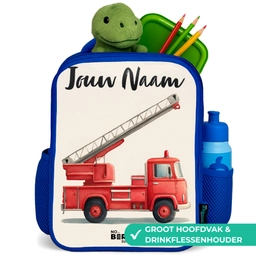 Brandweerwagen - Getekend - Rood Kinderrugzak - Blauw middel -inhoud_NL