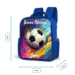 Neon - Voetbal - Kleurrijk Kinderrugzak - Blauw middel -productfoto_formaten