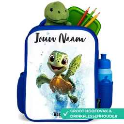 Schildpad - Water - Groen Kinderrugzak - Blauw middel -inhoud_NL