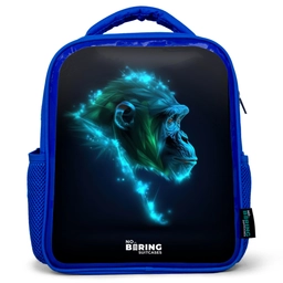 Neon silhouet van een chimpansee Kinderrugzak - Blauw middel -3d