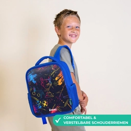 Neon sporttrofee design Kinderrugzak - Blauw middel -sfeer3_NL