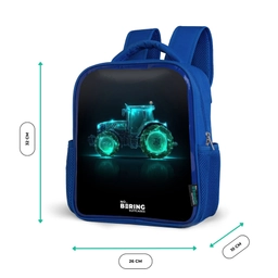 Neontractor op zwarte ondergrond Kinderrugzak - Blauw middel -productfoto_formaten