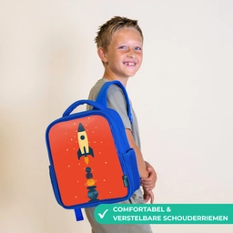 Raket - Planeten - Rood Kinderrugzak - Blauw middel -sfeer3_NL