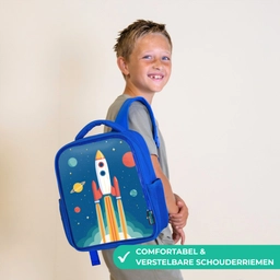 Raket - Planeten - Ruimte Kinderrugzak - Blauw middel -sfeer3_NL